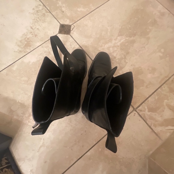 Alexander Wang Louise Smooth Calf Black Leather Straps Moto Boots Women Sz 37 - Picture 6 of 10